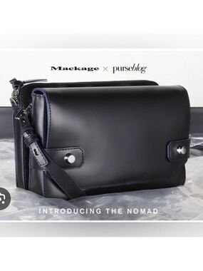 Mackage "Nomad" Convertible Shoulder Cross body, travel Bag Purse Black leather